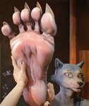 5_toes anthro big_feet blushing_feet claws detailed_feet duo feet first_person_view foot_focus male male/male soles toe_claws toes wrinkled_feet wrinkles xsl2i beastars jack_(beastars) legoshi_(beastars) canid canine canis domestic_dog mammal wolf 3d_(artwork) absurd_res digital_media_(artwork) hi_res