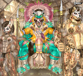 5_fingers abs accessory age_difference ahegao anal anal_penetration anthro anthro_on_anthro anthro_penetrated anthro_penetrating anthro_penetrating_anthro armpit_hair aroused athletic athletic_anthro athletic_male ball_ring ball_size_difference balls bareback barefoot beard belly biceps big_balls big_muscles big_nipples big_pecs big_penis biped black_claws blue_markings bodily_fluids body_hair bodypaint bottomwear bottomwear_aside brown_beard brown_body brown_facial_hair brown_glans brown_nipples butt chieftain claws clothed clothing clothing_aside cock_ring dominant dominant_anthro dominant_male erection eye_contact facial_hair feather_accessory feathers feet fingers flaccid foreskin from_behind_position fucked_silly genitals glans gold_(metal) gold_jewelry green_body green_eyes group guard hair highlights_(coloring) holding_melee_weapon holding_object holding_polearm holding_spear holding_weapon hood hood_only hood_up horn huge_pecs humanoid_feet humanoid_genitalia humanoid_penis ineffective_clothing ineffective_loincloth inside jewelry larger_dom larger_male leg_grab leopard_spots licking licking_another licking_partner loincloth loincloth_aside loincloth_only looking_at_another looking_at_partner looking_away looking_pleasured male male/male male_penetrated male_penetrating male_penetrating_male markings mask mature_male melee_weapon moan mostly_nude multicolored_penis muscular muscular_anthro muscular_male muscular_top musk navel necklace nipple_piercing nipple_size_difference nipples non-mammal_balls non-mammal_foreskin non-mammal_nipples older_anthro older_dom_younger_sub older_male on_bottom on_top onomatopoeia orgasm_face paint painted_balls pecs penetration penile penile_penetration penis penis_accessory penis_in_ass penis_jewelry penis_size_difference piercing pink_body pink_feathers pink_hair pink_highlights pink_nipples plantigrade polearm pubes pupils red_eyes saggy_balls saliva saliva_on_tongue saliva_string scrotum_flap sex sitting sitting_on_another size_difference skimpy slit_pupils sound_effects spear spikes spikes_(anatomy) spots standing stretched_anus stretching submissive submissive_anthro submissive_male sweat sweaty_arms sweaty_balls sweaty_body sweaty_butt sweaty_chest sweaty_feet sweaty_genitalia sweaty_legs sweaty_thighs tail text thigh_grab tight_foreskin tongue tongue_out topless topless_anthro topless_male tribal tribal_clothing tribal_jewelry tribal_markings tribal_necklace tribal_outfit tribal_paint triceps two_tone_penis unretracted_foreskin vein veiny_penis weapon wearing_mask white_hair white_horn younger_male younger_penetrated resko_gothzebra ciro_scales_(character) eublepharid felid gecko lagomorph leopard leopard_gecko leporid lizard mammal pantherine rabbit reptile scalie 2025 absurd_res artist_name colored digital_drawing_(artwork) digital_media_(artwork) english_text hi_res signature