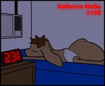 anthro bedroom briefs briefs_only brown_hair clock clothed clothing hair male monotone_briefs monotone_clothing monotone_underwear red_text sleeping solo text tighty_whities topless underwear underwear_only white_briefs white_clothing white_underwear nx-42 ballerina_mafia immelmann_(character) english_text