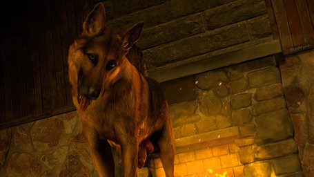 animal_genitalia animal_penis balls black_nose brown_body brown_fur canine_genitalia canine_penis detailed_background erection feral fireplace fur genitals knot knotted_penis looking_at_viewer looking_pleasured male open_mouth penis raised_tail realistic_feral solo tail tongue tongue_out blodrain canid canine canis domestic_dog german_shepherd herding_dog mammal pastoral_dog 16:9 3d_(artwork) 4k absurd_res digital_media_(artwork) hi_res source_filmmaker_(artwork) widescreen