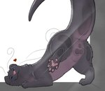 animal_genitalia anus balls butt feral fully_sheathed fur genitals male paws presenting presenting_hindquarters pressing_against purple_body purple_fur raised_tail sheath smug_face tail resachii chesawyiin_(cloudweaver) mammal mustelid otter hi_res