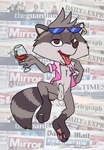 anthro balls clothing container cup digit_ring drinking_glass erection eyewear feet flamboyant foreskin genitals glass glass_container glass_cup jewelry male pawpads paws penis piercing ring shirt solo sunglasses toe_ring toes topwear wine_glass zooshi tiny_toon_adventures tiny_toons_looniversity warner_brothers renaldo_raccoon mammal procyonid raccoon 2023 absurd_res hi_res