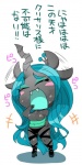 anthro anthrofied blush breasts chibi female solo text naoki friendship_is_magic hasbro my_little_pony queen_chrysalis_(mlp) arthropod changeling 1:2 japanese_text translated