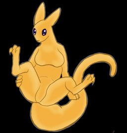 3_toes big_breasts black_background breasts ears_back ears_up featureless_breasts featureless_crotch feet female feral outline pivoted_ears semi-anthro simple_background solo spreading tail toes yellow_nose theoxym rain_world videocult monk_(rain_world) slugcat hi_res