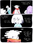 aftertale ambiguous_gender animated_skeleton black_background bone chara_(undertale) clothing comic dialogue english_text frisk_(undertale) human humanoid loverofpiggies mammal not_furry papyrus_(undertale) scarf simple_background skeleton text undead undertale undertale_(series)