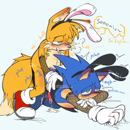 anal anal_orgasm anal_penetration anthro armwear ass_up blush bodily_fluids bunny_costume clothed clothing clothing_aside costume crossdressing cum cum_pool cum_while_penetrated duo ejaculation erection fake_ears fake_rabbit_ears fishnet_armwear fishnet_clothing fishnet_legwear footwear from_behind_position fur genital_fluids genitals gloves hair half-closed_eyes hands-free handwear legwear leotard leotard_aside male male/male male_penetrated male_penetrating male_penetrating_male narrowed_eyes orgasm penetration penile penile_penetration penis sex shoes simple_background tail tears relatedturtles sega sonic_the_hedgehog_(series) miles_prower sonic_the_hedgehog canid canine eulipotyphlan fox hedgehog mammal 1:1 digital_media_(artwork) hi_res