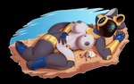 anthro breasts clothed clothing desert egyptian female larger_anthro larger_sleeping machine macro micro nipple_dip nipples size_difference skimpy sleeping solo discordthege b4s-t3t(discordthege) deity protogen alpha_channel hi_res