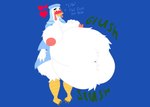 abdominal_bulge absurd_res after_vore anthro anthro_pred areola areola_outline avian avian_caruncle avian_feet avian_legs avian_pred belly belly_tuft big_belly big_breasts big_butt biped bird bird_legs bloated blue_clothing blush breast_expansion breast_grab breast_tuft breasts bulge butt butt_expansion butt_tuft chest_tuft chicken clothing dewlap_(anatomy) dialogue digestion digestion_noises disney expansion fat_rolls fatal_vore feather_tuft feathers female female_pred galliform gallus_(genus) glush hand_on_breast hand_on_own_breast hat headgear headwear heart_symbol hi_res lady_kluck leg_tuft mandro22 navel navel_outline navel_tuft nipples obese obese_anthro obese_female onomatopoeia overweight overweight_anthro overweight_female phasianid post-vore robe robe_only robin_hood_(disney) rumbling_stomach satisfaction satisfied satisfied_look sigh sighing sloshing_belly slush_(sound_effect) solo sound_effects story story_in_description text thick_thighs tuft veil vore wardrobe_malfunction wattle winged_arms wings