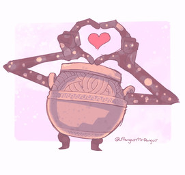ambiguous_gender container gesture heart_gesture heart_symbol jar long_arms long_fingers simple_background solo frangusmcdangus elden_ring fromsoftware iron_fist_alexander animate_inanimate humanoid living_jar hi_res