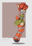 anthro bdsm bondage bound bound_and_gagged brown_body brown_fur brown_hair damsel_in_distress female fur gag gagged green_eyes hair hooves hopping leaf_clothing leaf_dress looking_at_viewer solo tail tape tape_bondage tape_gag nivek15 activision spyro_reignited_trilogy spyro_the_dragon elora deer faun_(spyro) mammal hi_res