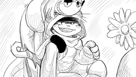 anthro arm_around_another armor blush cloak clothing female flower group hair headgear helmet leaning_on_another long_hair muffler plant tail_wrapped_around_body trio dragonweirdo bless_(dragonweirdo) daisy_(dragonweirdo) tula_(dragonweirdo) american_opossum domestic_ferret mammal marsupial mustelid musteline rodent sciurid tree_squirrel true_musteline weasel hi_res