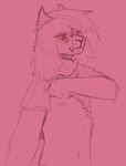 anthro bedroom_eyes clothed clothing fluffy male narrowed_eyes nipples one_eye_closed partially_clothed partially_clothed_anthro seductive solo wink insate deltarune undertale_(series) ralsei bovid caprine goat mammal absurd_res hi_res