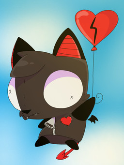 ambiguous_gender anthro balloon cross-eyed disguise facial_piercing floating heart_symbol inflatable lip_piercing machine piercing snakebite_piercing solo spade_tail stitch_(sewing) tail zipper v3sterp0nk invader_zim nickelodeon fan_character robot sir_unit hi_res