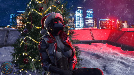 5_fingers anthro black_hair bottomless christmas_clothing christmas_headwear christmas_tree cigarette city city_background cityscape clothed clothed_anthro clothed_female clothing coat cybernetics female fingers glowing glowing_eyes hair hat headgear headwear holidays humanoid_hands jacket jacket_only jacket_vest lamp looking_forward machine plant red_eyes rooftop sad santa_hat sitting sitting_on_ground smoke snow solo synthetic topwear topwear_only tree vest xpasha122x petruz_(modeler) christmas amelia_(petruz) android canid canine canis cyborg jackal mammal robot 3d_(artwork) absurd_res digital_media_(artwork) hi_res