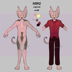 andromorph anthro big_clitoris cigarette clitoris clothing genitals hairless intersex nude pussy smoking smoking_cigarette solo standing irradiatedpiratebooty domestic_cat felid feline felis hairless_cat humanoid lykoi mammal 1:1 hi_res model_sheet trans_(lore) trans_man_(lore)