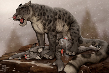 4_toes 5_fingers anal anal_orgasm anal_penetration animal_genitalia animal_penis anthro anthro_on_feral anthro_penetrated balls bestiality black_body black_fur black_pawpads black_spots blep blurred_background bodily_fluids butt cheek_tuft claws countershading cum cum_in_ass cum_inside cum_on_butt cum_on_leg cum_while_penetrated day digitigrade duo ears_back ejaculation erection eyes_closed eyewear facial_tuft fangs feet feral feral_penetrating feral_penetrating_anthro finger_claws fingers foreskin from_behind_position fur genital_fluids genitals glasses grey_body grey_fur hands-free humanoid_genitalia humanoid_penis inner_ear_fluff leopard_spots long_foreskin lying male male/male male_penetrated male_penetrating male_penetrating_male markings multicolored_body multicolored_fur on_front open_mouth orgasm outside pawpads paws penetration penis pink_nose pivoted_ears quadruped rectangular_glasses sex sheath snow snowing spots spotted_body spotted_fur teeth toe_claws toes tongue tongue_out tuft unretracted_foreskin whiskers white_body white_fur anchee kieran_(homphs) synx_(synxthelynx) felid feline lynx mammal pantherine snow_leopard 2021 alternate_version_at_source digital_media_(artwork) shaded