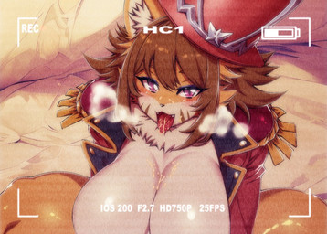 anthro bed big_breasts bodily_fluids breasts breath camera_view chest_tuft clothed clothing cum cum_between_breasts cum_in_mouth cum_inside cum_on_breasts cum_on_face cum_on_tongue female fur furniture genital_fluids hat headgear headwear huge_breasts jacket kemono marching_band_uniform on_bed open_clothing open_jacket open_mouth open_topwear orange_body orange_fur purple_eyes recording saliva sex sitting solo spread_legs spreading steam stripes tongue tongue_out top_hat topwear tuft amakuchi in_heat_(game) sammy_(in_heat) felid mammal pantherine tiger 2024 alternate_version_at_paywall better_version_at_paywall better_version_at_source cropped film_grain