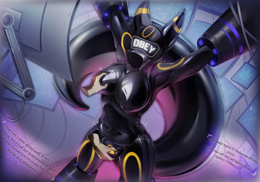 anthro bdsm bondage bound cybernetics female immobilization latex machine null_bulge retention solo klemens absurd_res hi_res