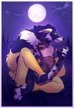 ambiguous_penetration anthro arm_tuft belly_nipples bite black_body black_claws black_fur black_hair black_nose black_pawpads breasts brown_body brown_fur brown_markings brown_nipples cheek_tuft claws cool_lighting detailed_background duo ear_piercing facial_piercing facial_tuft fangs female fluffy_arms forest forest_background full_moon fur gauged_ear grass hair hand_holding kneeling knotting light lycanthropy male male/female mane markings mid_transformation moon moonlight nature nature_background night nipples nose_piercing nose_ring outside outside_sex pain_play pawpads penetration penile penile_penetration piercing pink_pawpads plant ring_piercing sadomasochism septum_piercing septum_ring service_top sex shoulder_tuft sitting size_difference size_play sketchy small_breasts small_dom_big_sub striped_body striped_markings stripes submissive submissive_male tan_body tan_fur teeth transformation tree tuft white_body white_fur white_markings yellow_body yellow_ears yellow_fur interkos kinktober mythology gina_(darkspot) ginathehyena wilson_(wilsonjackal) canid canine canis hyena jackal mammal mythological_canine mythological_creature striped_hyena werecanid werecanine werecreature werewolf 2023 full-length_portrait hi_res portrait nonbinary_(lore) trans_(lore)