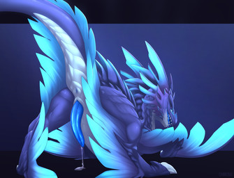 3_toes animal_genitalia animal_penis anus aroused ass_up black_background black_body black_horn black_scales black_wings blue_anus blue_background blue_body blue_horn blue_penis blue_scales blue_skin blue_tongue blue_wings bodily_fluids butt claws curved_horn dripping erection feet feral frill_(anatomy) genital_fluids genital_slit genitals horn leg_frill lying male membrane_(anatomy) membranous_frill membranous_wings multicolored_body multicolored_horn multicolored_scales on_front open_mouth open_smile pattern_background penis precum precum_drip presenting presenting_anus presenting_hindquarters presenting_penis quadruped realistic_wings rear_view scales sharp_teeth simple_background smile smooth_horn solo spikes spread_wings striped_background tail tail_frill tapering_penis teeth toe_claws toes tongue two_tone_body two_tone_horn two_tone_scales two_tone_wings white_body white_claws white_scales wings cannibalistic_tendencies european_mythology mythology kairos_(rowhammer) dragon mythological_creature mythological_scalie scalie western_dragon winged_dragon wyvern 2020 absurd_res blue_and_white blue_theme cool_colors digital_media_(artwork) hi_res monochrome smaller_version_at_source watermark