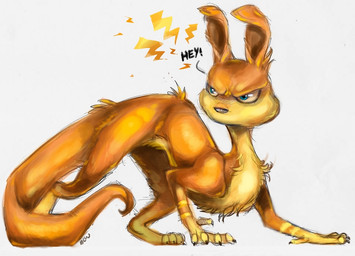 angry blue_eyes feral fur male nude orange_body orange_fur paws semi-anthro shadowcorvus simple_background solo text jak_and_daxter naughty_dog sony_corporation sony_interactive_entertainment daxter mammal mustelid ottsel digital_media_(artwork)
