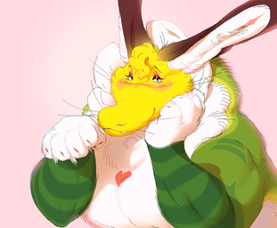 anthro blush dewlap_(anatomy) flower flower_(anatomy) fluffy fur green_body green_fur male male_anthro multicolored_body multicolored_fur paws pink_background plant simple_background solo thick_neck white_body white_fur yellow_body yellow_fur entitycore mythology snaps_(entitycore) dragon elemental_creature flora_fauna flower_creature furred_dragon furred_scalie mythological_creature mythological_scalie scalie