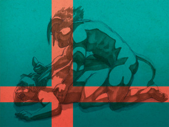 anal anal_penetration anthro anthro_on_anthro anthro_penetrated anthro_penetrating anthro_penetrating_anthro arms_bent ass_up bent_legs duo ear_grab ear_pull eyes_closed forced from_behind_position grabbing_both_ears hand_above_head hand_on_ear hand_on_head hand_on_own_head hand_on_side hand_over_head hands_on_ears holding_head horn leapfrog_position lying male male/male male_penetrated male_penetrating male_penetrating_male muscular nude obscured_penetration on_front open_mouth penetration pinned raised_hand rough_sex sex side_grab spade_tail tail tush_(artist) bovid bovine cattle lagomorph leporid mammal rabbit
