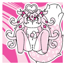 anthro belly bodily_fluids breasts clitoris eyeliner female fur gem genital_fluids genitals hair hand_on_torso heart_symbol legs_up long_hair long_tail looking_at_viewer lying makeup male navel nipples on_back pink_body pink_eyes pink_fur small_breasts solo tail vulva white_belly white_body white_fur theenyface arri_daru felid mammal pantherine snow_leopard 1:1 aliasing digital_drawing_(artwork) digital_media_(artwork) flat_colors