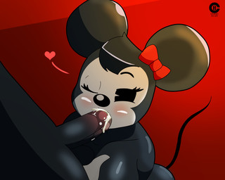 accessory anthro blush bodily_fluids bow_ribbon caressing cum cum_in_mouth cum_inside duo fellatio female genital_fluids genitals hair_accessory hair_bow hair_ribbon heart_symbol male male/female oral penile penis pie_cut_eyes ribbons sex sucking cranebear disney mickey_mouse minnie_mouse house_mouse mammal mouse murid murine rodent 5:4 hi_res