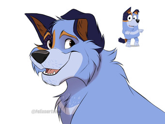 black_nose blue_body blue_fur brown_eyes cheek_tuft eyebrows facial_tuft feral fur head_tuft male markings nude open_mouth orange_eyebrows simple_background smile snout solo teeth toony tuft white_background felixcartoons bluey_(series) stripe_heeler australian_cattle_dog canid canine canis cattledog domestic_dog herding_dog mammal pastoral_dog 4:3 colored colored_sketch digital_drawing_(artwork) digital_media_(artwork) hi_res sketch
