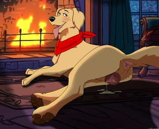 after_sex after_vaginal anatomically_correct anatomically_correct_genitalia anatomically_correct_vulva animal_genitalia animal_vulva anus blush bodily_fluids canine_genitalia canine_vulva detailed_background female female_feral feral fire fireplace fluffy fluffy_tail fur genital_fluids genitals inside kerchief looking_at_viewer looking_back looking_back_at_viewer lying neckerchief neckwear on_side plump_labia presenting presenting_vulva solo tail tail_anus three-quarter_view tongue tongue_out vaginal_fluids vulva yellow_body yellow_fur holidaypup hanna-barbera scooby-doo_(series) scooby-doo_and_the_alien_invaders amber_(scooby-doo) bird_dog canid canine canis domestic_dog golden_retriever hunting_dog mammal retriever 2025 hi_res