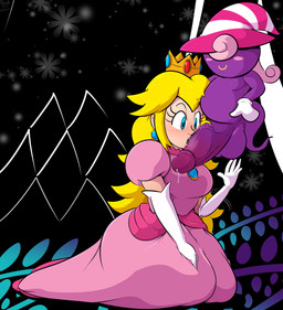 balls big_balls big_penis blonde_hair blue_eyes blush bodily_fluids breasts clothed clothed/nude clothed_female clothing crown dress dripping duo ear_piercing ear_ring female female_on_humanoid genital_fluids genitals gloves hair handwear hat headgear headwear kneeling legless lips lipstick makeup male male/female male_on_human medium_breasts not_furry nude penis penis_awe penis_on_face piercing pink_hair pink_lipstick precum precum_drip presenting presenting_penis purple_body purple_skin ring_piercing slightly_chubby slightly_chubby_male smile thick_penis vein veiny_penis white_clothing white_gloves white_handwear witch_hat yellow_lips davidsanchan mario_bros nintendo paper_mario princess_peach vivian_(mario) ghost human humanoid mammal shadow_siren spirit 2020 digital_media_(artwork) hi_res trans_(lore) trans_woman_(lore)