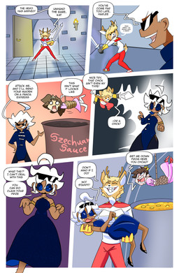 action_scene anthro clothed clothing dialogue female gender_transformation group harlee_hotshot male male/female mtf_transformation princess royalty text transformation trio andetheslayer deer human mammal new_world_deer reindeer absurd_res artist_collaboration comic english_text hi_res
