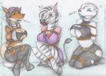 2017 absurd_res anthro arms_tied bdsm bear bella_ferrari_(crowchild) big_breasts biped blouse blue_eyeshadow bondage bound breasts canid canine chain cleavage cleavage_cutout cleave_gag clothed clothing colored_pencil_(artwork) cutout dress english_text equid equine eyelashes eyeshadow female footwear full-length_portrait fur gag gagged gagged_talk gold_(metal) gold_chain graphite_(artwork) green_eyes group hair hands_behind_back hi_res high_heels hooves hth_studios improvised_gag inside jacket kneeling legs_tied long_hair makeup mammal muffled pencil_(artwork) plantigrade polar_bear portrait red_eyes red_eyeshadow restraints rio_davis_(hth) rope rope_bondage short_hair simple_background sitting skimpy slim spiritalpha struggling stuff_gag tanya_winters_(hth) text topwear torn_clothing traditional_media_(artwork) trio unguligrade ursine vowelless vowelless_vocalization white_body white_fur zebra