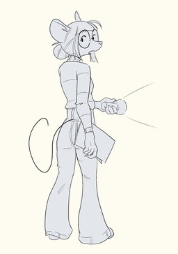 anthro bell-bottoms biped book bottomwear clothed clothed_anthro clothed_female clothing eyebrow_through_hair eyebrows eyewear female female_anthro fingers flashlight fully_clothed fully_clothed_anthro fully_clothed_female glasses hair line_tail looking_back plantigrade pupils round_glasses snout solo sweater tail thin_tail topwear translucent translucent_hair wearing_glasses ethan8bit esther_(ethan8bit) mammal mouse murid murine rodent hi_res