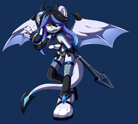 amber_eyes anthro armwear black_hair blade_arm blue_markings clothing elbow_gloves female fingerless_gloves fishnet_clothing fishnet_legwear footwear gem gloves hair handwear horn legwear markings one_eye_closed round_ears sandals shoes simple_background sleeveless_dress solo spade_tail tail transparent_background weapon_arm white_body wings wink txmie sega sonic_the_hedgehog_(series) velatis_ferio_caedo unknown_species alpha_channel hi_res