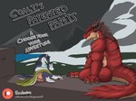 2022 4:3 4_fingers allie_(rimentus) anthro barefoot black_claws black_spikes black_stripes blue_clothing blue_topwear bottomwear breasts canid canine canis casual_nudity claws clothing coalt comic cover cover_art cover_page dragon duo english_text feet female finger_claws fingers fur furred_dragon furred_scalie green_bottomwear green_clothing green_eyes green_shorts grey_body grey_fur horn male mammal medium_breasts multi_horn muscular muscular_anthro muscular_male mythological_creature mythological_scalie mythology outside overbite patreon patreon_logo red_body red_fur rimentus scalie sewing shorts sitting sitting_on_ground skirt spiked_tail spikes spikes_(anatomy) stripes tail tan_body tan_fur text thread topwear url white_body white_claws white_fur wolf