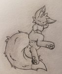 absurd_res ambiguous_gender big_tail cheek_tuft del_(artist) eevee facial_tuft feral generation_1_pokemon graphite_(artwork) head_tuft hi_res nintendo pawpads pokemon pokemon_(species) solo tail traditional_media_(artwork) tuft