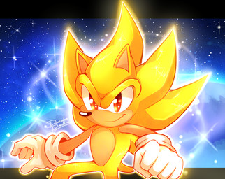 5_fingers anthro black_border black_nose border clothing cosmic_background fingers fist fur glistening glistening_eyes gloves glowing glowing_body handwear male smile solo space space_background star super_form tan_body tan_fur white_clothing white_gloves white_handwear yellow_body yellow_eyes yellow_fur danielasdoodles sega sonic_the_hedgehog_(series) sonic_the_hedgehog super_sonic eulipotyphlan hedgehog mammal 2020 digital_drawing_(artwork) digital_media_(artwork) portrait shaded signature three-quarter_portrait