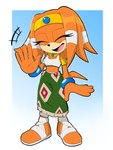 3_toes 5_fingers anthro clothing eyes_closed feet female fingers footwear gesture open_mouth open_smile sandals shoes simple_background smile solo toes waving alotaart sega sonic_adventure sonic_the_hedgehog_(series) tikal_the_echidna echidna mammal monotreme absurd_res hi_res