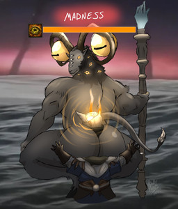 anthro armor belt between_buttocks big_butt brown_body brown_fur butt clothing crouching desert duo fur gameplay_mechanics gloves handwear holding_object holding_staff hooves horizontal_pupils horn looking_at_another looking_back looking_back_at_another looking_down looking_down_at_another madness male meme_pose multi_eye muscular muscular_anthro muscular_male nude outside pupils sand sky staff status_effect tail tail_tuft text tuft unusual_anatomy yellow_eyes howdypeepos broly_culo elden_ring elden_ring_nightreign fromsoftware libra_creature_of_night wylder_(nightreign) bovid caprine caprine_demon demon goat goat_demon human mammal 2025 artist_name dated english_text hi_res meme signature