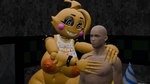 anthro bald bib clothed clothing duo female long_fingers male male/female nude nude_male partially_clothed smile thousand_yard_stare karmanic_mizery five_nights_at_freddy's five_nights_at_freddy's_2 scottgames chica_(fnaf) lovetaste_chica toy_chica_(fnaf) human humanoid mammal 16:9 hi_res widescreen