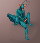 2_toes 4_arms 5_eyes abs abstract_background antennae_(anatomy) anthro arthropod_abdomen balls bedroom_eyes blade_arm bodily_fluids erection exoskeleton feet genital_fluids genitals hand_on_knee hand_on_leg invisible_chair invisible_geometry leaking_precum long_tongue looking_at_viewer male mandibles multi_arm multi_eye multi_limb multicolored_body narrowed_eyes nude open_mouth orange_eyes orange_pupils orange_sclera orange_tongue penis plantigrade precum pseudo_pupils pupils raised_leg seductive segmented_body sitting solo tapering_penis teal_body toes tongue tongue_out two_tone_body unusual_anatomy unusual_genitalia unusual_pupils artdemonslair arthropod insect mantis absurd_res hi_res signature