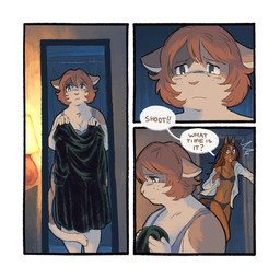 anthro bra clothed clothing depression dialogue dress duo ears_down female female/female freckled_face freckles lamp mirror open_clothing open_shirt open_topwear panties pivoted_ears reflection sad shirt speech_bubble text topwear underwear saucypawpads pepper_(saucypawpads) whitney_(saucypawpads) calico_cat domestic_cat equid equine felid feline felis horse mammal 1:1 comic english_text