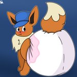 ageplay big_diaper blush butt clean_diaper clothed clothing diaper embarrassed feral forced infantilism looking_at_viewer male rear_view roleplay solo wearing_diaper unknown_artist nintendo pokemon cider_eevee fan_character eevee generation_1_pokemon pokemon_(species) 1:1 low_res