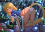 blonde_hair breasts butt clothed clothing female fur green_eyes hair kneeling looking_at_viewer looking_back open_mouth open_smile panties smile solo tan_body tan_fur underwear kazenokaze ruin_explorers_(anime) fam_(ruin_explorers) animal_humanoid humanoid mammal mammal_humanoid rodent rodent_humanoid sciurid sciurid_humanoid were wererodent weresciurid 2014