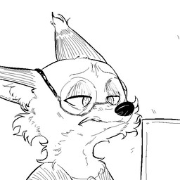 anthro cheek_tuft clothed clothing ear_tuft electronics eyewear facial_tuft female glasses half-closed_eyes inner_ear_fluff mature_anthro mature_female monitor narrowed_eyes simple_background solo tuft white_background replytoanons disney zootopia mrs._wilde canid canine fox mammal red_fox true_fox 1:1 2018 black_and_white monochrome
