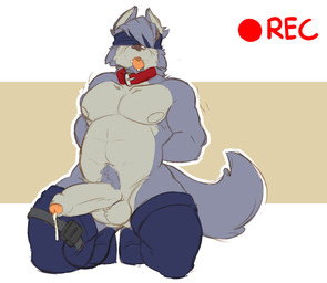 abs balls bdsm big_muscles big_penis blindfold bodily_fluids bondage bound camera_view clothed clothing collar drooling footwear foreskin genital_fluids genitals huge_penis humanoid_genitalia humanoid_penis knee_highs knee_socks legwear long_socks male muscular muscular_male open_mouth overweight overweight_male partially_clothed partially_retracted_foreskin penis precum recording saliva sex_toy socks solo tongue tongue_out vibrator rabidraccoon morenatsu mitsuhisa_aotsuki canid canine canis domestic_dog husky mammal nordic_sled_dog spitz 2018 hi_res source_request