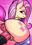 animal_genitalia animal_penis animal_pussy anthro anus big_butt biped blue_eyes bodily_fluids butt clothing cutie_mark disembodied_penis dripping_pussy duo equine_anus equine_genitalia equine_penis equine_pussy erection eyelashes female footwear genital_fluids genitals glistening glistening_genitalia glistening_penis glistening_pussy hair head_turned legwear long_hair looking_at_viewer looking_back male male/female medial_ring penetration penile penile_penetration penis penis_in_pussy pink_background pink_hair puffy_anus pussy raised_tail rear_view sex simple_background smile socks tail text thick_thighs thigh_highs thigh_socks thigh_socks_only vaginal vaginal_fluids vaginal_penetration wet wet_penis wings shen_hokori friendship_is_magic hasbro my_little_pony mythology fluttershy_(mlp) equid equine mammal mythological_creature mythological_equine pegasus absurd_res artist_name colored hi_res shaded