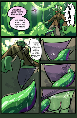 anthro bottomwear clothed clothing clothing_pull dialogue female genitals group horn open_bottomwear open_clothing open_pants panties pants panty_pull questionable_consent rubbing_vulva speech_bubble tail tentacles text trio underwear underwear_pull vulva brradett lernie_(brradett) love_goddess_(brradett) scalie absurd_res colored comic digital_media_(artwork) english_text hi_res